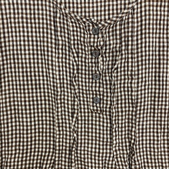 Flax Monochrome Gingham Blouse - Picture 5 of 11